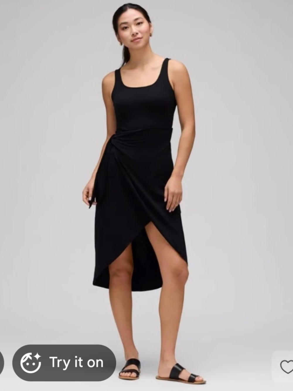 Unbound Merino Brown Midi Dress with wrap detail